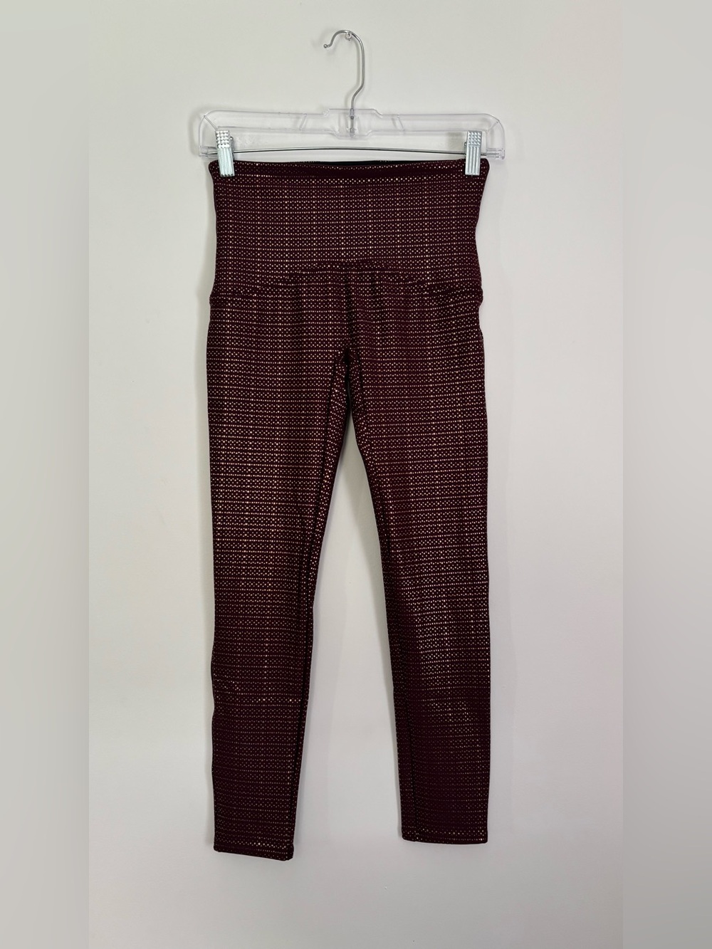SPANX Burgundy with Gold Dot High-Waist Shaper Leggings